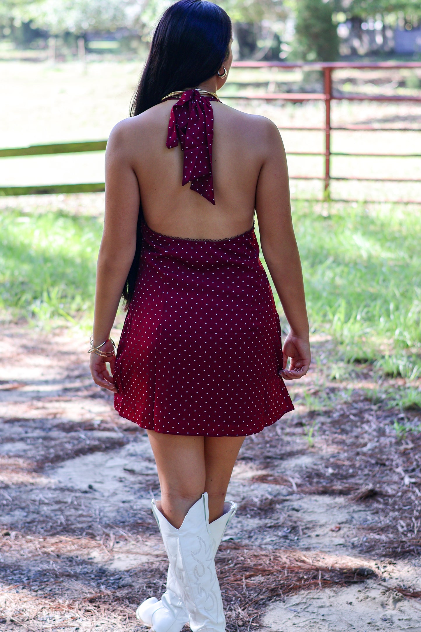 Emma Polka Dot Halter Mini dress