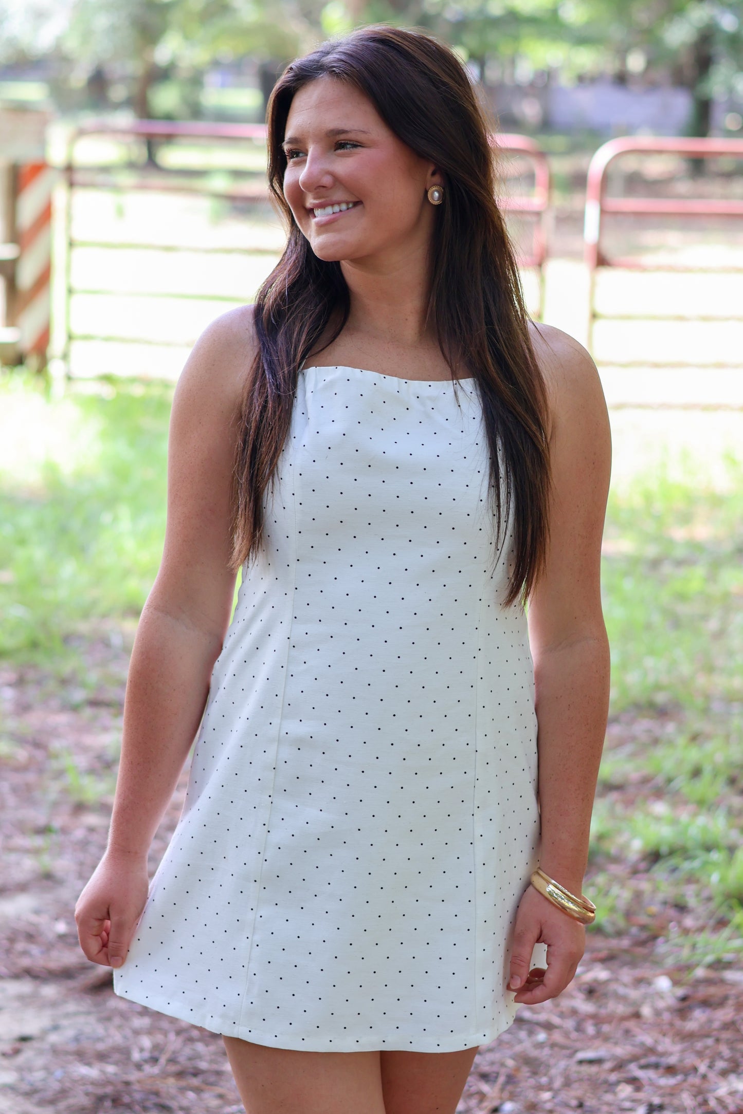 Jessie Polka Dot Halter Mini Dress- White and Black