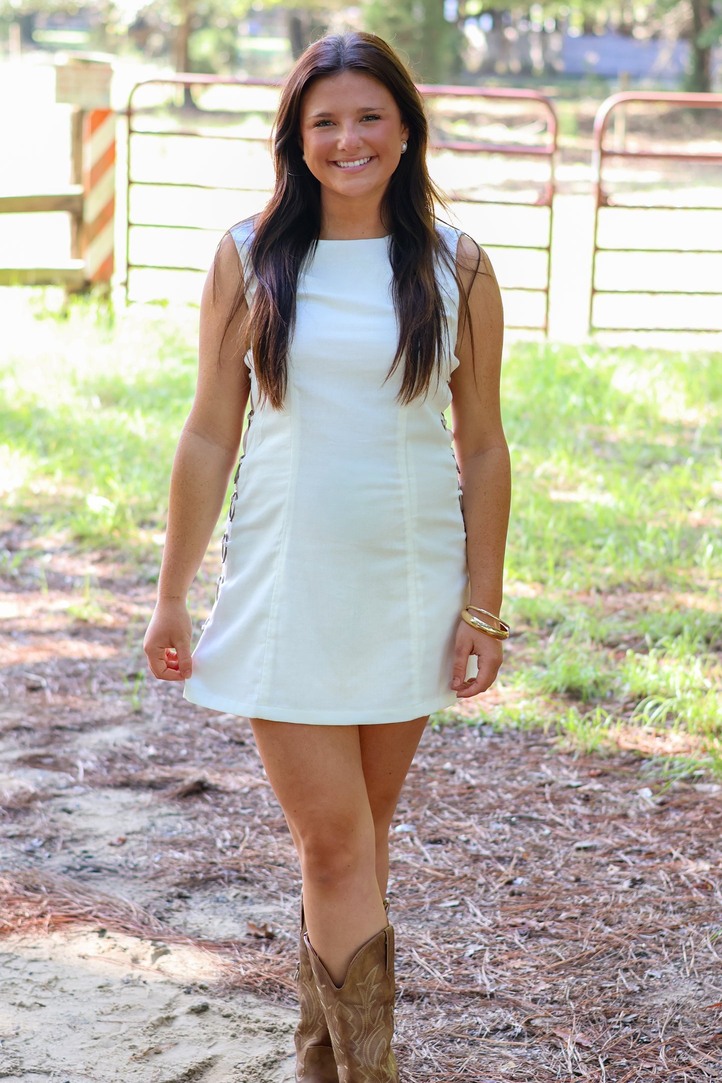 Stadium Lights White Mini Dress