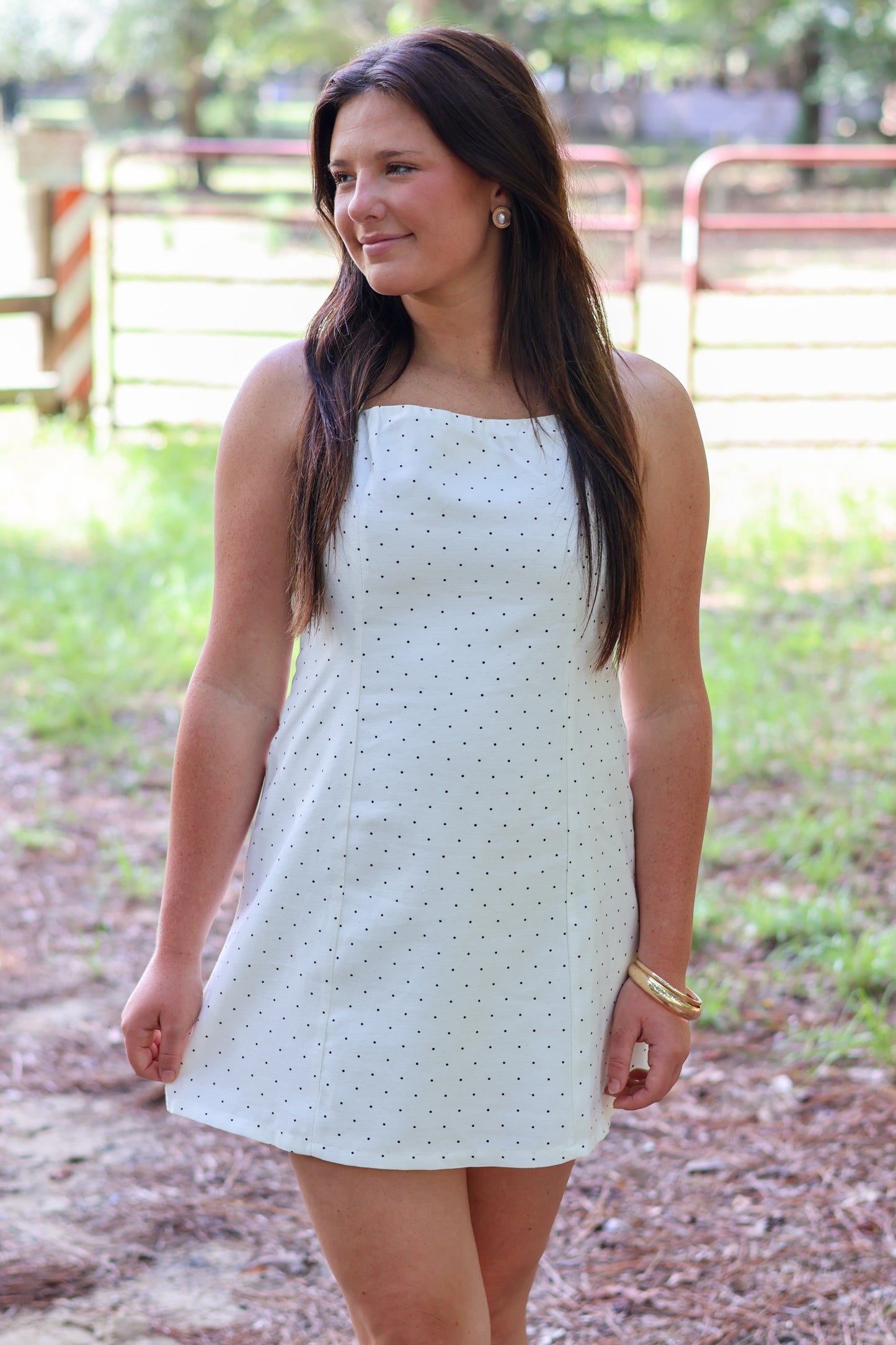 Jessie Polka Dot Halter Mini Dress- White and Black