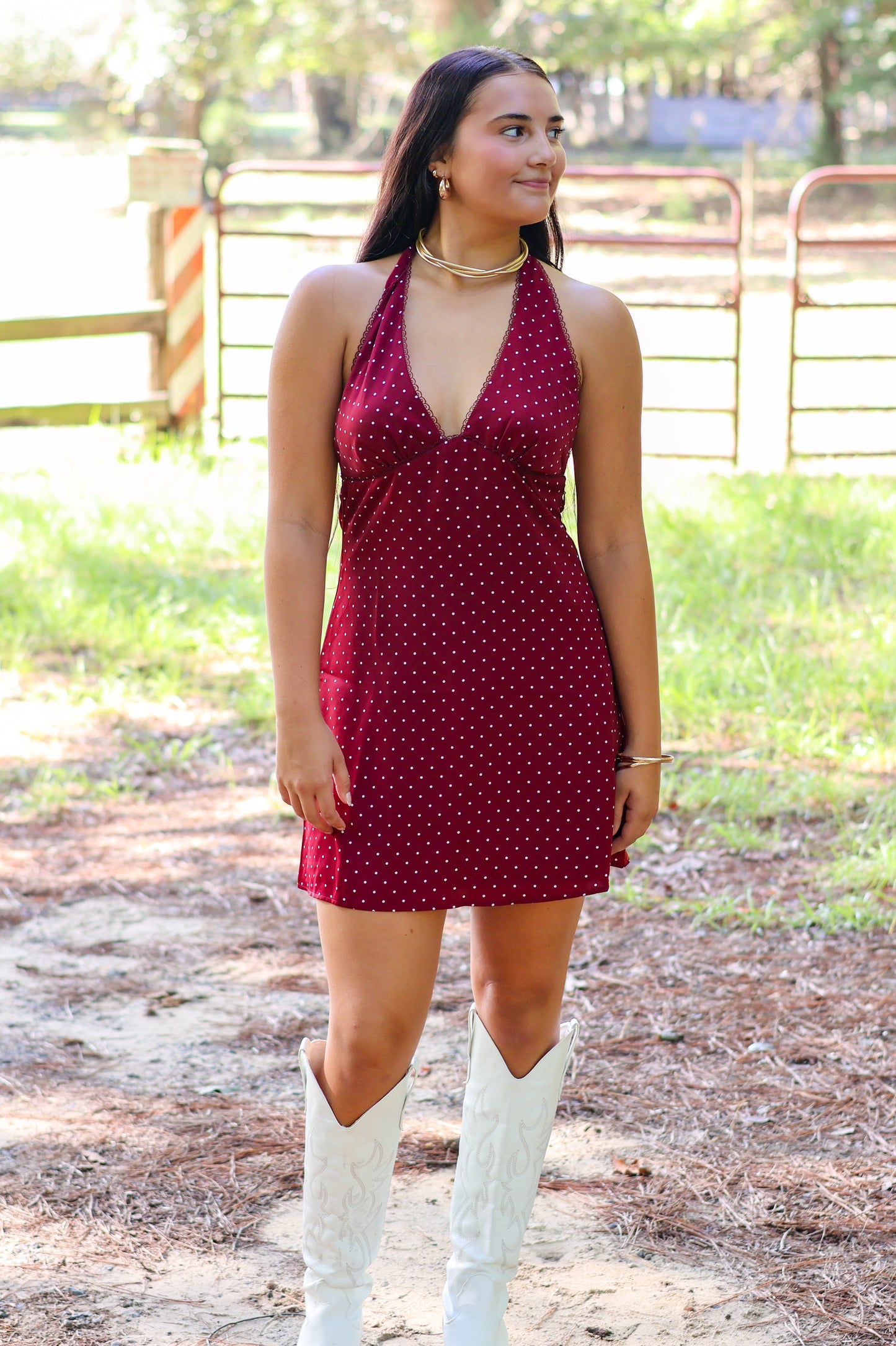 Emma Polka Dot Halter Mini dress