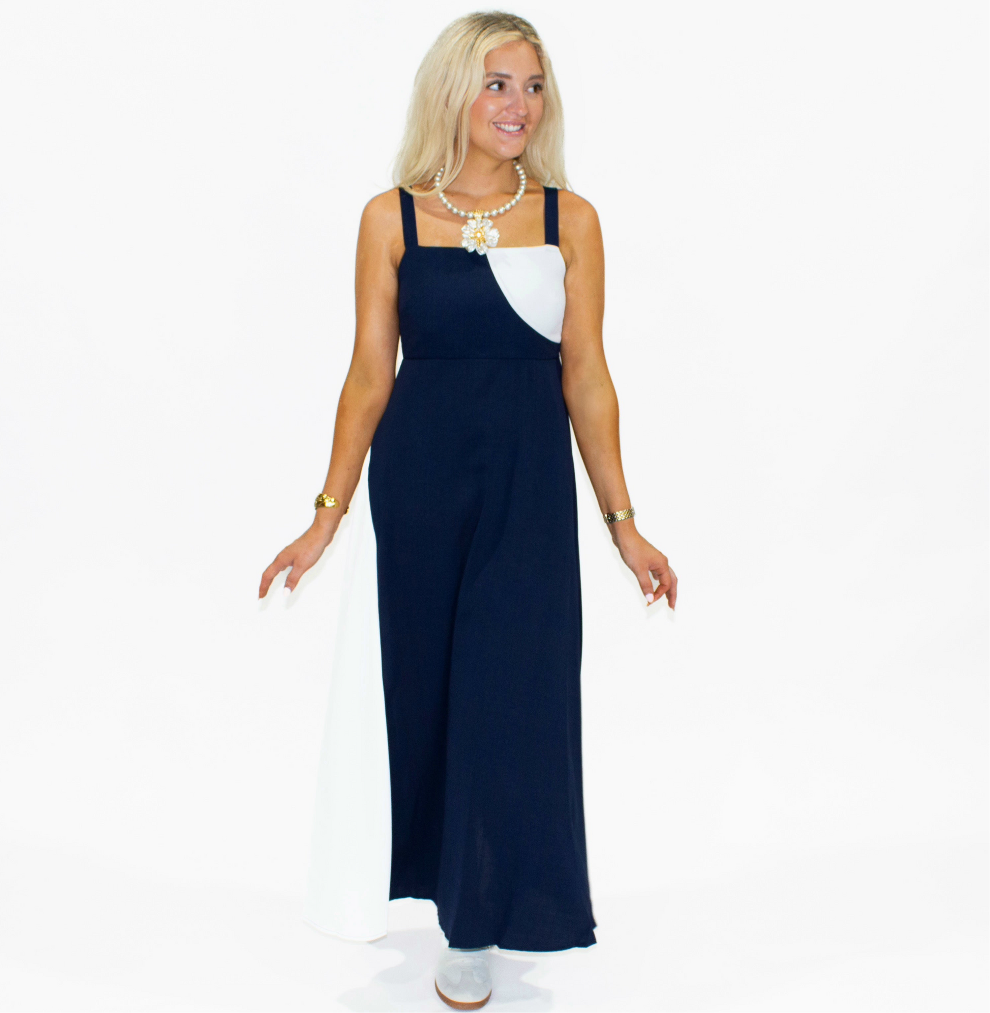 Claire Color Block Dress – Darling Blue