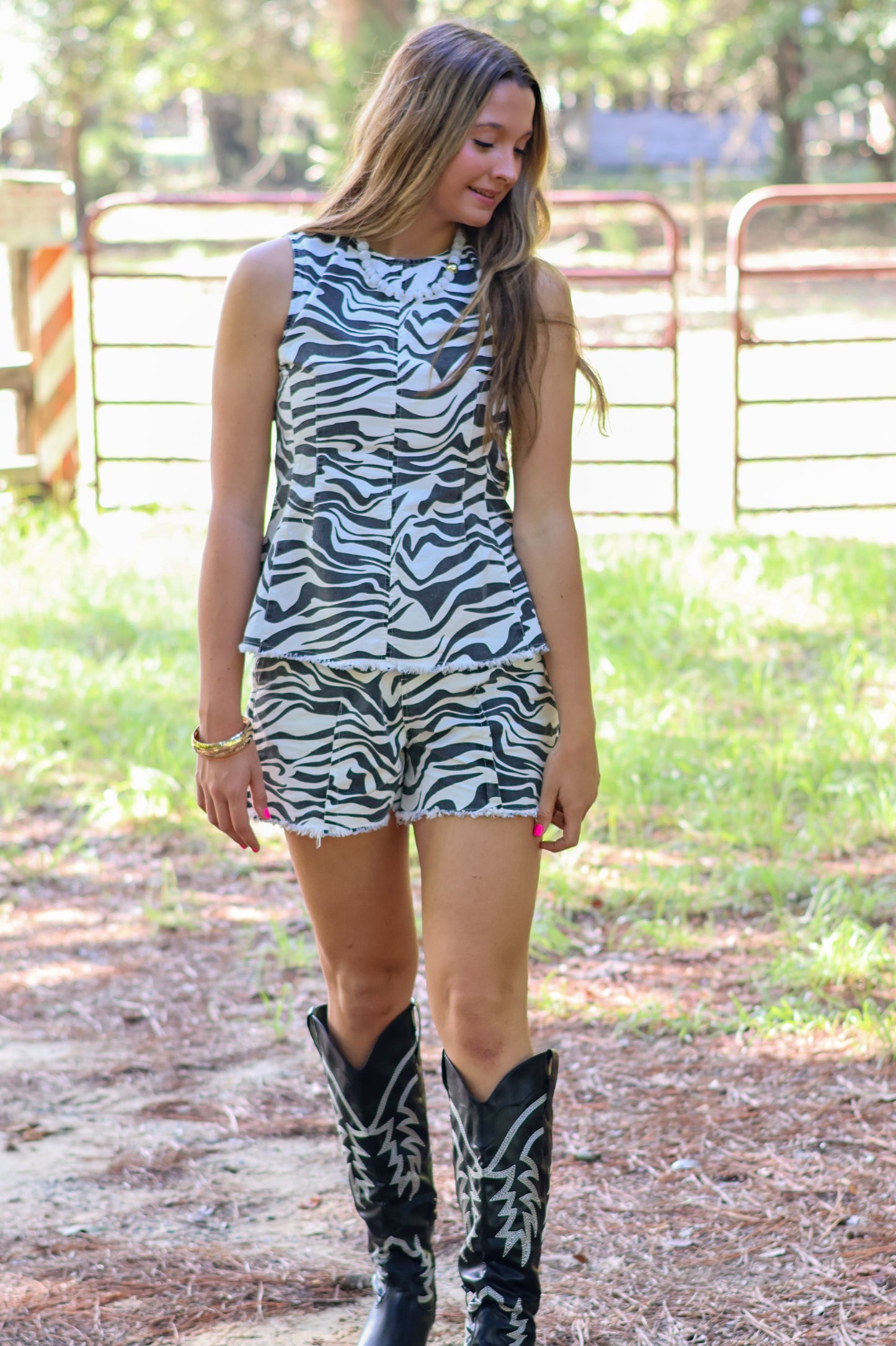 Zebra Print Top and Short Set