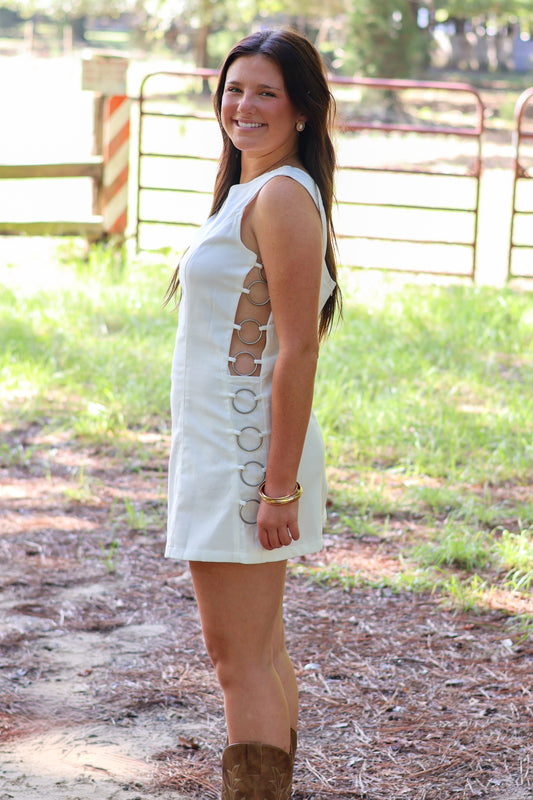 Stadium Lights White Mini Dress